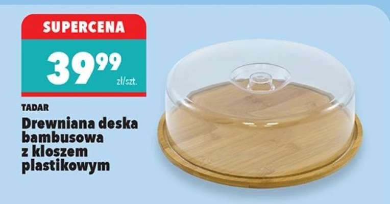 Drewniana deska bambusowa z kloszem plastikowym