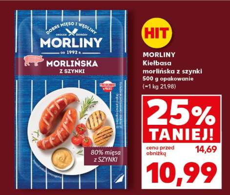 MORLINY Kiełbasa Morlińska z szynki 500 g opakowanie
