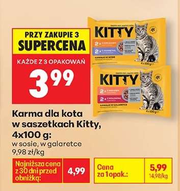 Karma dla kota w saszetkach Kitty, 4x100 g