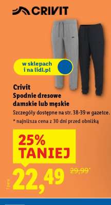 Crivit Spodnie dresowe damskie lub męskie