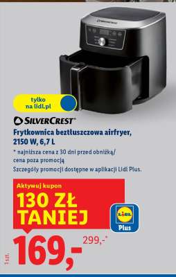 Silvercrest Frytkownica beztłuszczowa Airfryer, 2150 W, 6,7 L