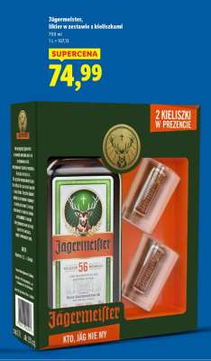 Jägermeister, likier w zestawie z kieliszkami