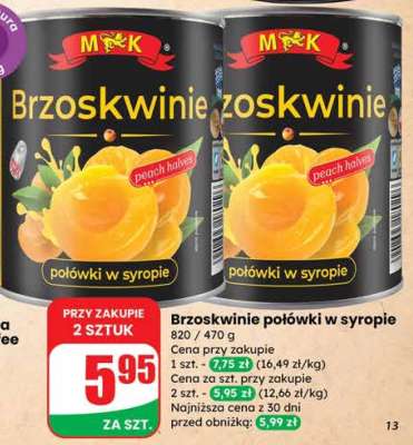 Brzoskwinie połówki w syropie