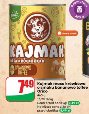 Kajmak masa krówkowa o smaku bananowo toffee Orico