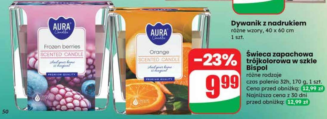 Świeca zapachowa trójkolorowa w szkle Bispol