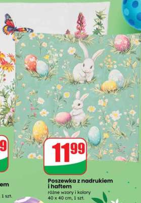 Poszewka z nadrukiem i haftem