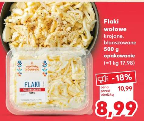 Flaki wołowe krojone, blanszowane 500 g opakowanie