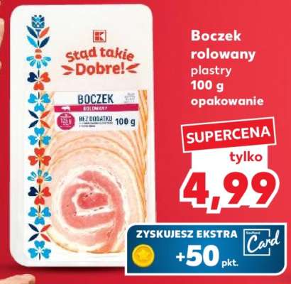 Boczek rolowany plastry 100 g opakowanie