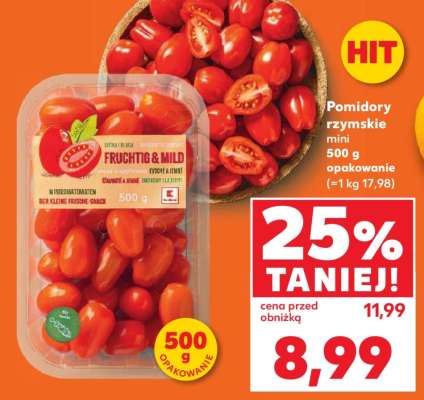 Pomidory rzymskie mini 500 g opakowanie