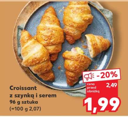 Croissant z szynką i serem