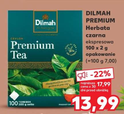 DILMAH PREMIUM Herbata czarna ekspresowa 100 x 2 g opakowanie (=100 g 7,00)