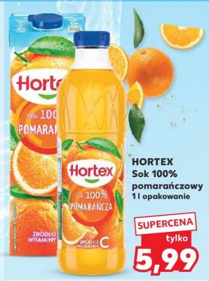 HORTEX Sok 100% pomarańczowy 1l opakowanie