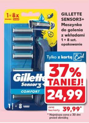GILLETTE SENSOR3+ Maszynka do golenia z wkładami 1 + 8 szt. opakowanie