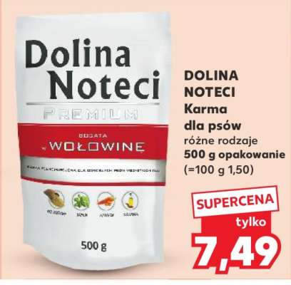 DOLINA NOTECI Karma dla psów różne rodzaje 500 g opakowanie