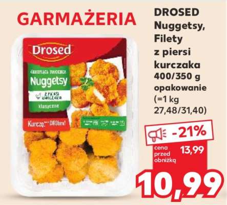 DROSED Nuggetsy, Filety z piersi kurczaka 400/350 g opakowanie