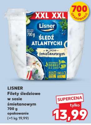 LISNER Filety śledziowe w sosie śmietanowym 700 g opakowanie
