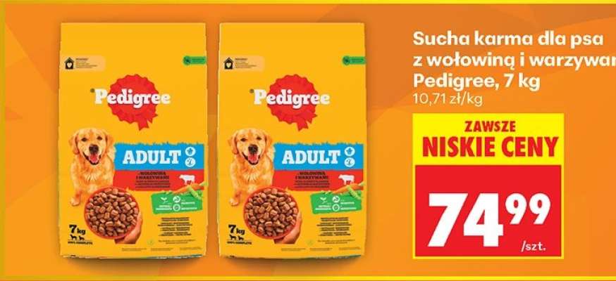 Sucha karma dla psa z wołowiną i warzywami Pedigree, 7 kg