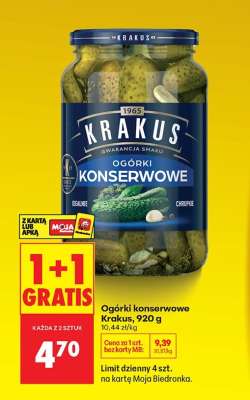 Ogórki konserwowe Krakus, 920 g