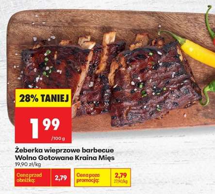 Żeberka wieprzowe barbecue Wolno Gotowane Kraina Mięs