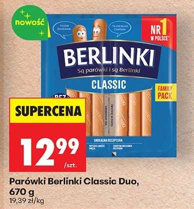Parówki Berlinki Classic Duo, 670 g