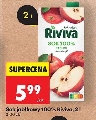 Sok jabłkowy 100% Riviva, 2 l