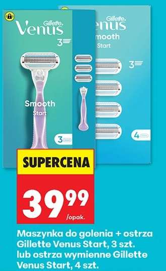 Maszynka do golenia + ostrza Gillette Venus Start, 3 szt. lub ostrza wymienne Gillette Venus Start, 4 szt.