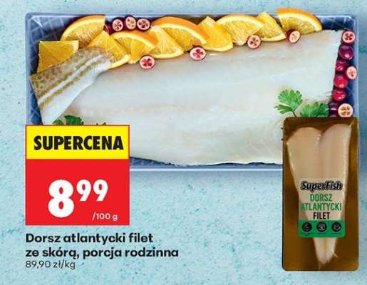 Dorsz atlantycki filet ze skórą porcja rodzinna