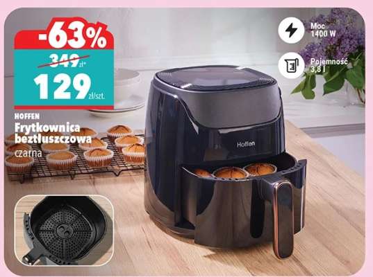 Frytkownica beztłuszczowa, czarna