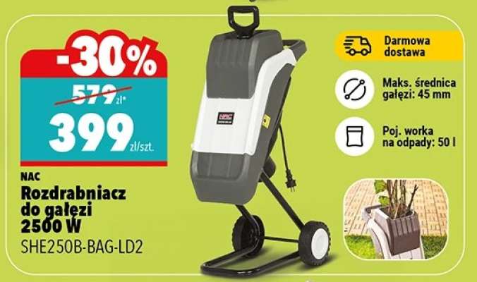 Rozdrabniacz do gałęzi, 2500 W