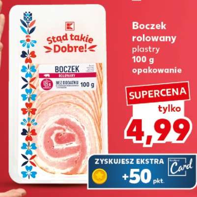 Boczek rolowany plastry 100 g opakowanie