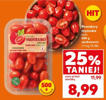 Pomidory rzymskie mini 500 g opakowanie