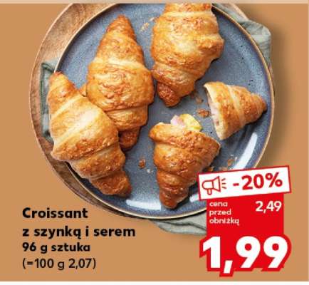 Croissant z szynką i serem
