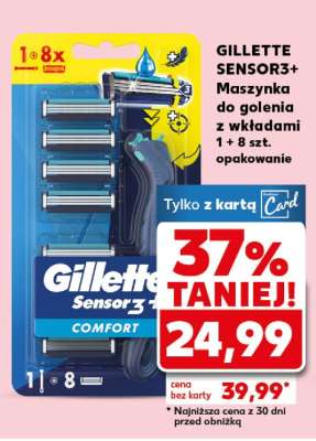 GILLETTE SENSOR3+ Maszynka do golenia z wkładami 1 + 8 szt. opakowanie