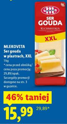 MLEKOVITA Ser gouda w plastrach, XXL