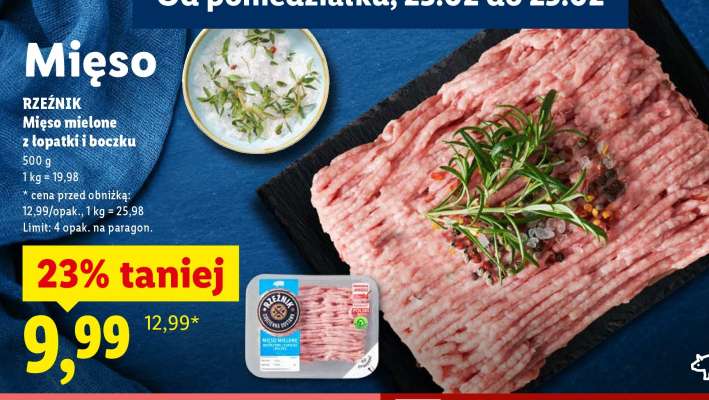 Mięso mielone z łopatki i boczku