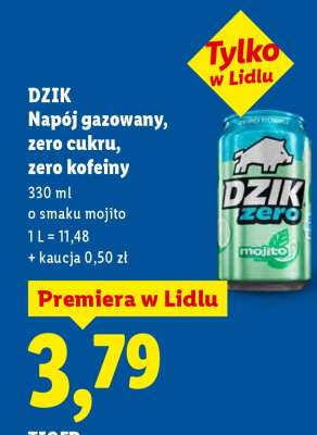 DZIK Napój gazowany, zero cukru, zero kofeiny