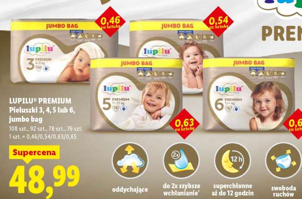 LUPILU® PREMIUM Pieluszki 3, 4, 5 lub 6, jumbo bag