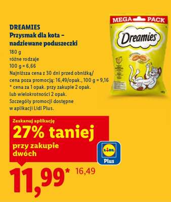 DREAMIES Przysmak dla kota – nadziewane poduszeczki