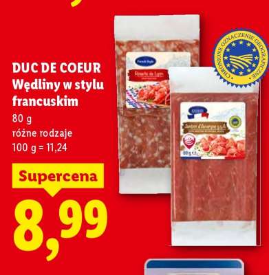 DUC DE COEUR Wędliny w stylu francuskim