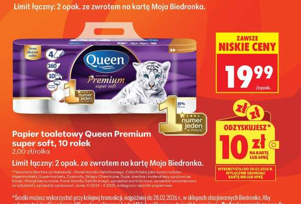 Papier toaletowy Queen Premium super soft, 10 rolek