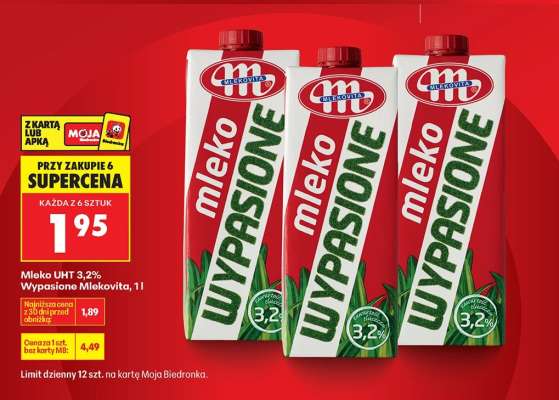 Mleko UHT 3,2 Wypasione Mlekovita 1l