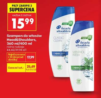 Szampon do włosów Head Shoulders 360 ml 400 ml