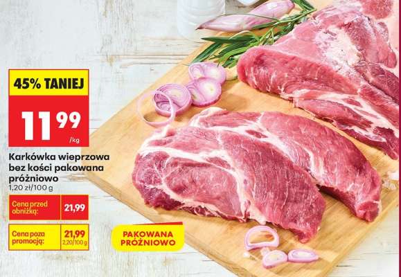 Karkówka wieprzowa bez kości pakowana próżniowo