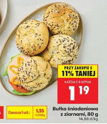 bułka sniadaniowa z ziarnami , 80 g