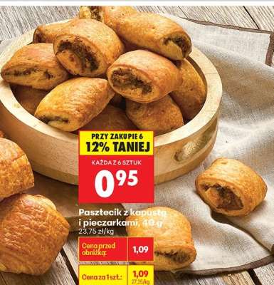 Pasztecik z kapustą i pieczarkami , 40 g