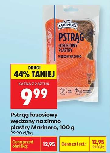 Pstrąg łososiowy wędzony na zimno plastry Marinero, 100 g