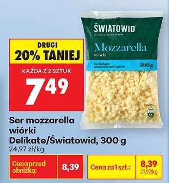 Ser mozzarella wiórki Delikate/Światowid, 300 g
