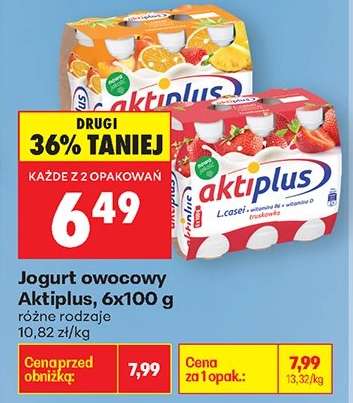 Jogurt owocowy Aktiplus, 6x100 g