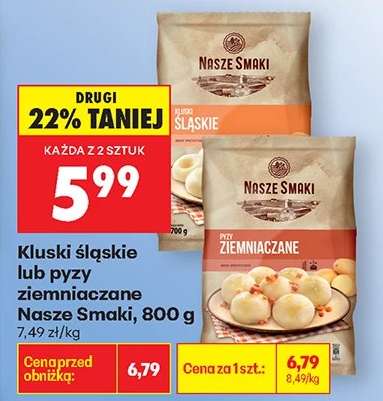 Kluski śląskie lub pyzy ziemniaczane Nasze Smaki, 800 g