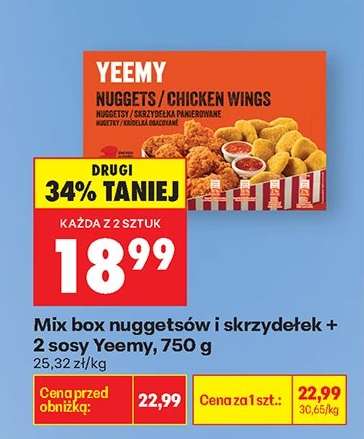 Mix box nuggetsów i skrzydełek + 2 sosy Yeemy, 750 g